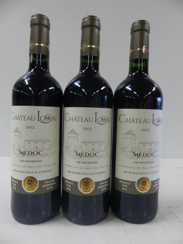 null 3 bouteilles de Château de Loirac 2012 Médoc Cru Bourgeois Médaille d'or