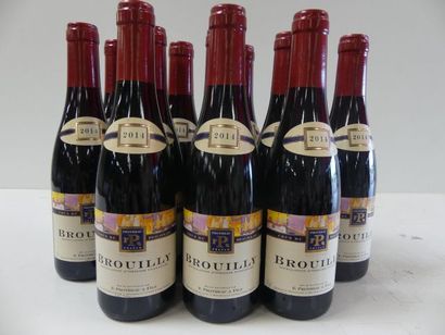null 12 bouteilles de Brouilly 2014 Cru du Beaujolais Domaine Protheau 37 cl