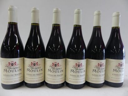 null 6 bouteilles de Marquis du Moulin 2017 Côtes du Rhône Rouge Récoltant