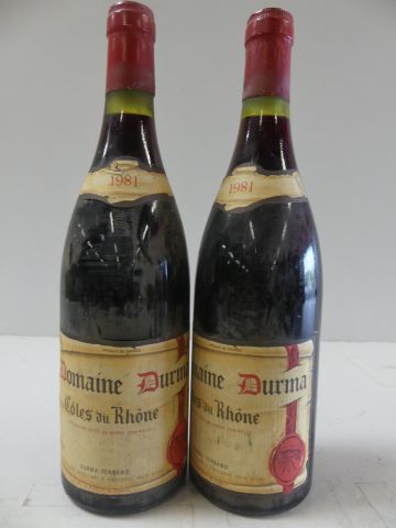 null 2 bouteilles de Domaine Durma 1981 Côtes du Rhône Récoltant Durma Durand