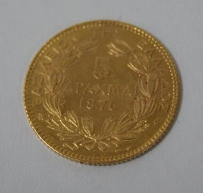 null Pièce de 10 drachmes en or, 1876. Poids : 1,61 g