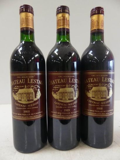 null 3 bouteilles de Château Lestage Listrac Médoc Cru Bourgeois : 2 de 1988, 1 de...