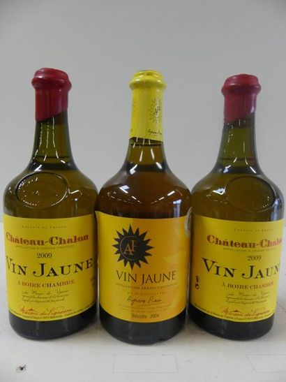 null Lot de 3 bouteilles : 2 Vins Jaune du Jura Château Chalon 2009 Maison du Vigneron...