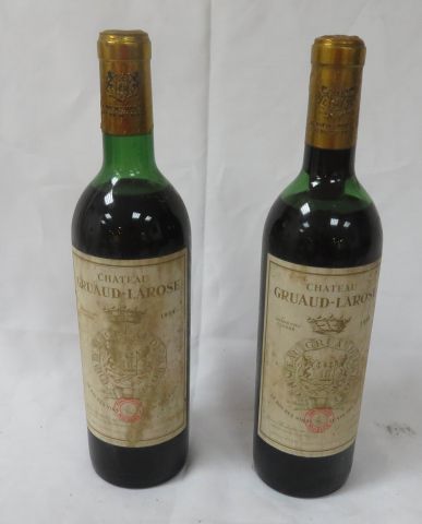 null 2 bouteilles de Château Gruaud-Larose, 1959, établissements Nicolas. (LB, es,...