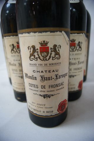 null 6 bouteilles de Côtes de Fronsac, Château Haut Larroque, 1964. (LB)