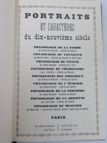null "Portraits et caractères du XIXe siècle" Paris, Club français du livre, 196...