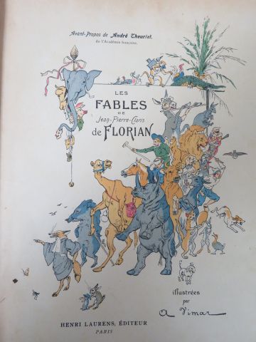 null Lot de deux livres : 
- Jean-Pierre Claris de Florian "Les Fables". Illustrations...