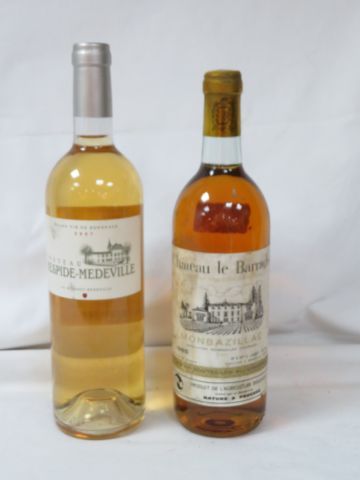 null Lot de 2 bouteilles : 1 de Monbazillac, Château de Barradis, 1985 (LB) et 1...