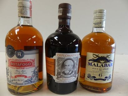 null Lot de 3 bouteilles: 1 Rhum Diplomatico Extra Anejo Mantuano du Venezuela 70...
