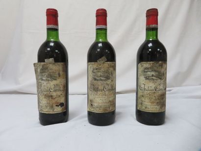 null 3 bouteilles de Côtes de Bourg, Château Camillac, 1976. (LB et B, es1a).