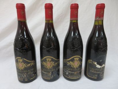 null 4 bouteilles de Chateauneuf du Papes, domaine des Relagnes, 1994 (esa, 1LB)
