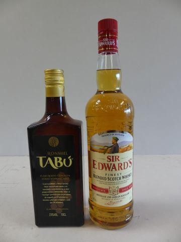 null Lot de 2 bouteilles : 1 Whisky 100 cl Sir Edward's Finest Blended Aged Scotland...