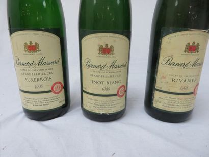 null Lot de 3 bouteilles, Bernard Massard : 1 de Rivaner 1996, 1 de Pinot Blanc 1996,...