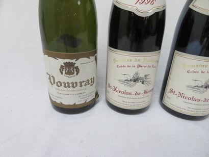 null Lot de 4 bouteilles de vin : 3 de Saint Nicolas de Bourgueil 1995 et 1996, 1...