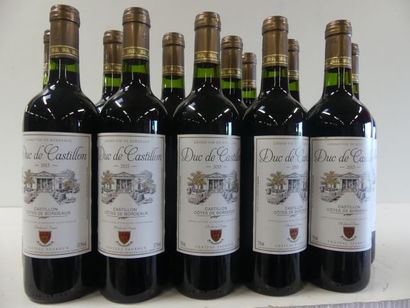 null 12 bouteilles de Château Fauroux 2015 1ères Côtes de Bordeaux Le Duc de Castillon...