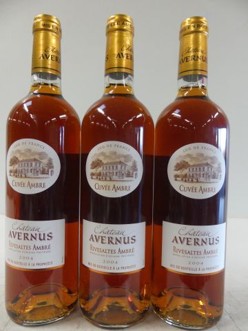 null 3 bouteilles de Liquoreux 2004 La Cuvée Ambre du Château Avernus Récoltant 70...