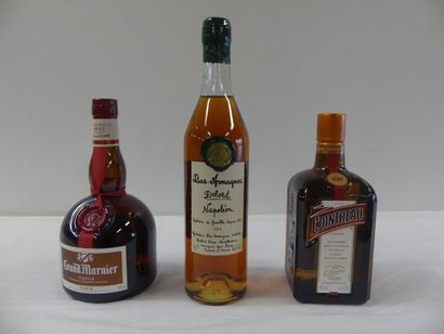null Lot de 3 bouteilles : 1 Bas Armagnac Napoléon Delord 70 cl 40 % vol. ; 1 Liqueur...