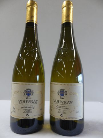 null 2 bouteilles de Vouvray 2016 vin de Loire Philippe Gaultier
