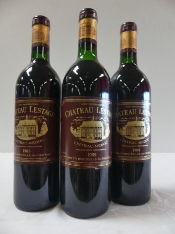 null 3 bouteilles de Château Lestage Listrac Médoc cru bourgeois ( 2 btles de 1988...
