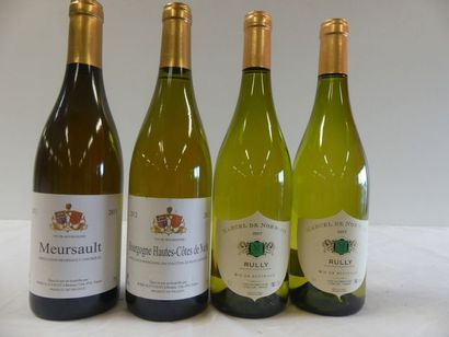 null Lot de 4 bouteilles : 1 Meursault 2011 Blanc Romuald Valot ; 1 Hautes Côtes...