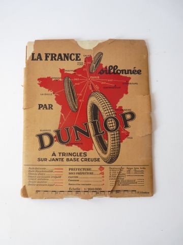 null « La France sillonnée par Dunlop - La Côte Vendéenne », carte officielle du...
