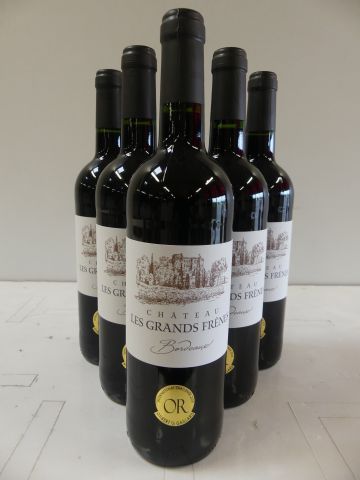 null 6 bouteilles de Bordeaux 2018 Château Les Grands Frênes Médaille d'Or