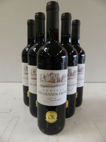 null 6 bouteilles de Bordeaux 2018 Château Les Grands Frênes Médaille d'Or