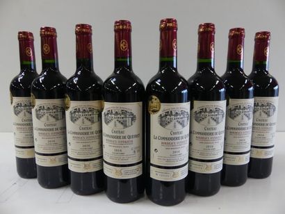 null 9 bouteilles de Château La Commanderie de Queyret 2016 Bordeaux Supérieur Récoltant...