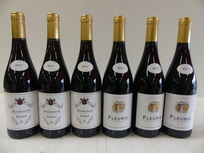 null Lot de 6 bouteilles : 3 Fleurie 2017 Cru du Beaujolais Mise de Propriété ; 3...