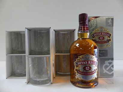 null Whisky 100 cl 12 ans d'âge Coffret Chivas Régal Blended Scotch Whisky Scotland...