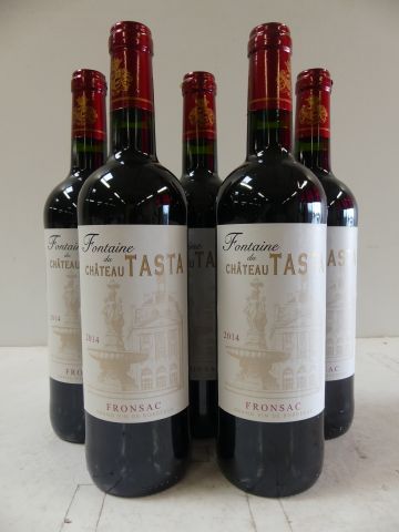 null 5 bouteilles de Fronsac La Fontaine du Château Tasta 2014 Vinification Trad...