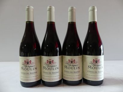 null 4 bouteilles de Côtes du Rhône 2017 Le Marquis de Moulin Sélection Parcella...