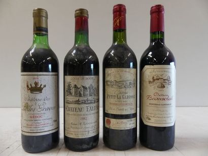 null Lot de 4 bouteilles : 1 Château des Belles Graves 1978 Cru Bourgeois de Médoc...