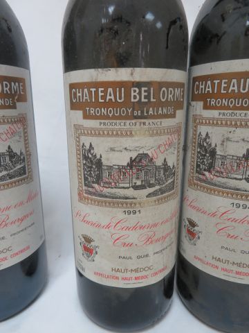 null 4 bottles of Haut Médoc, Château Bel Orme: 3 from 1994 and 1 from 1991