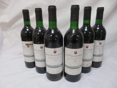null 6 bouteilles de vin de Provence rouge, Les Baux de Provence, Mas Sainte Berthe,...