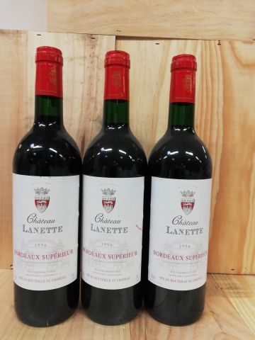 null 3 bouteilles de Château Lanette 1996 Bordeaux Supérieur exceptionnel SCE Domaine...