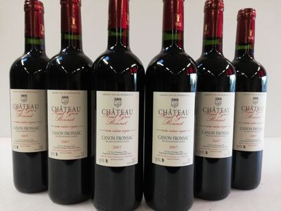 null 6 bouteilles de Canon Fronsac 2007 - Château Haut Gros Bonnet. Cuvée Vieilles...