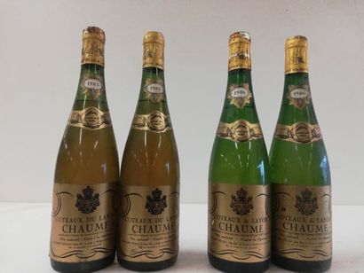 null Lot de 4 bouteilles : 2 Coteaux du Layon. Chaume. 1985. Liquoreux de Loire....