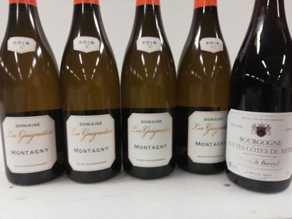 null Lot de 5 bouteilles : 4 Domaine les Guignottes. 2016. Montagny Blanc. André...