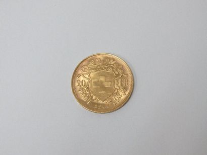 null Pièce de 20 Francs or, Suisse , 1947 ,B.Poids 6,38 g. TBE