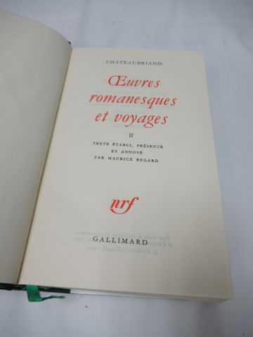 null LA PLEIADE, Chateaubriand, "Œuvres romanesques et voyages", volume 2, 1986