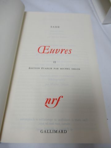 null LA PLEIADE, Sade, "Œuvres", tome 1 (1992), 2 (1995) et 3 (1998)