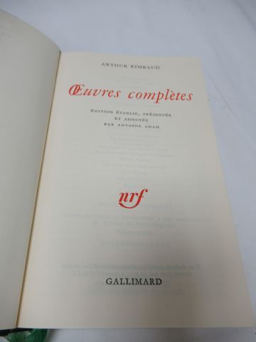 null LA PLEIADE, Rimbaud, "Œuvres complètes", 1976