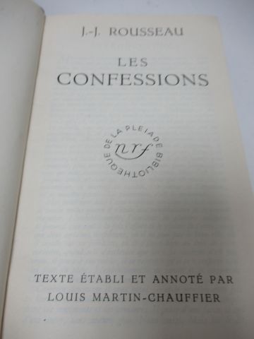 null LA PLEIADE, Rousseau, "Confessions-Rêverie", 1939. (porte un ex-libris)