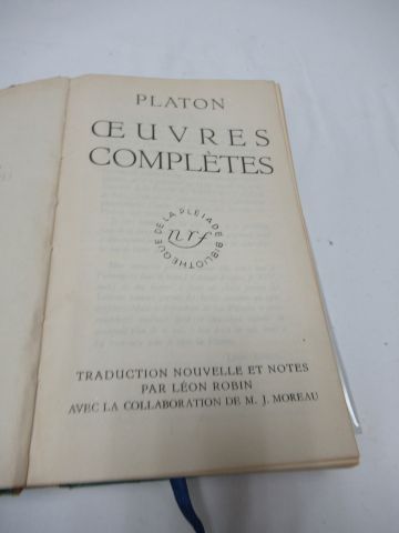 null LA PLEIADE, Platon "Œuvres complètes", tomes 1 (1940) et 2 (1942)