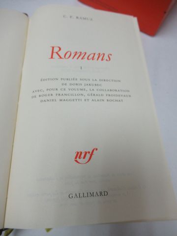 null LA PLEIADE, Ramuz, "Romans", Volumes 1 and 2, 2005. In their box set.