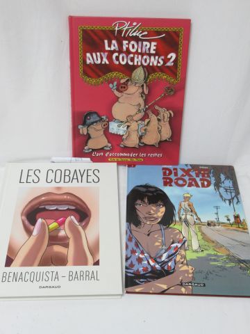 null Lot de 3 BD: " la foire aux cochons ( …)"ed.SEFAM 2003,"les cobayes"Ed. DARGAUD...