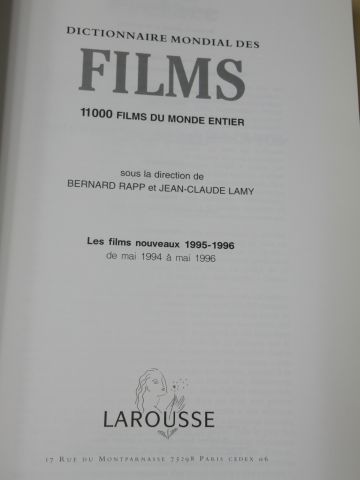 null "Dictionnaire mondial des films" Larousse, 1996 (damaged dust jacket)