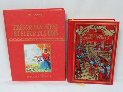 null Lot of 2 books, including DUMAS "the three musketeers", and NODIER "Treasures...
