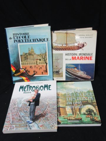 null Lot of 3 books: "World History of the Navy" - "History of the Ecole Polytechnique",...